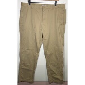 Calvin Klein Men's Khaki‎ Chino Pants 38x32 Beige Cotton Flat Front